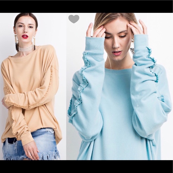 not disclosed Tops - 🏆HOST PICK🏆NEW☀️Butterscotch Ruffle Trim Sleeves